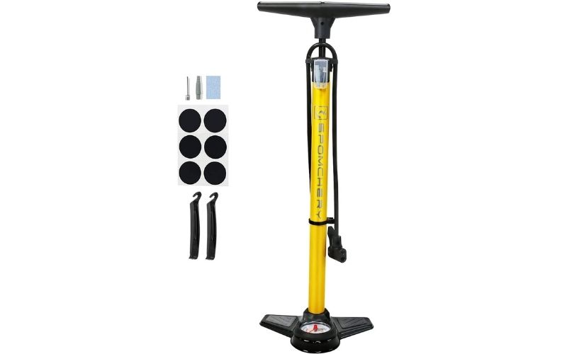 Bicycle Floor Pump with Gauge, 160 Psi High-Pressure
